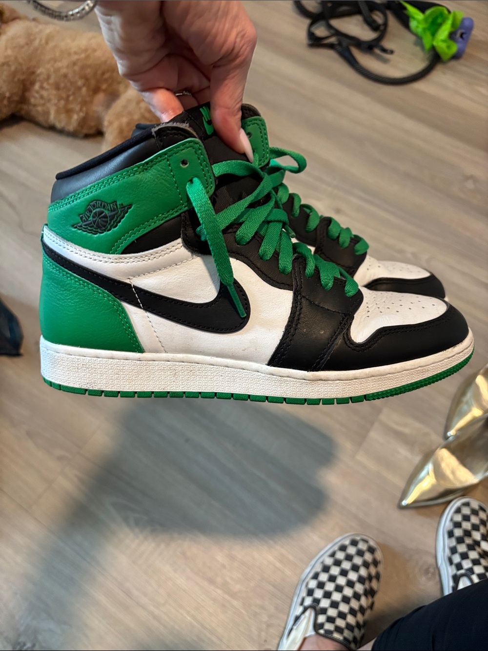 Nike Air Jordan 1 Mid White, Black & Green
